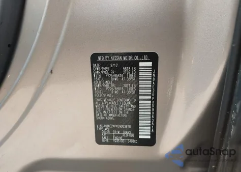 2013 Nissan Quest Sv from USA, damaged, VIN JN8AE2KPXD9063818